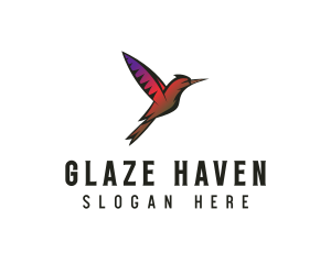 Gradient Hummingbird Flying logo design