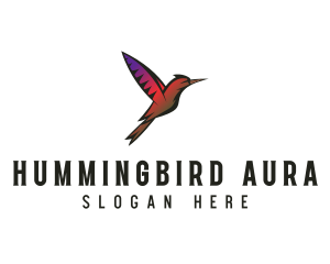 Gradient Hummingbird Flying logo