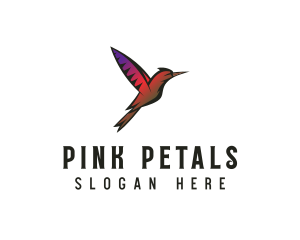 Gradient Hummingbird Flying logo design