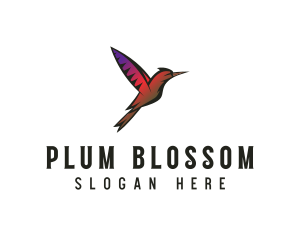 Gradient Hummingbird Flying logo design