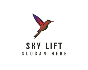 Gradient Hummingbird Flying logo design