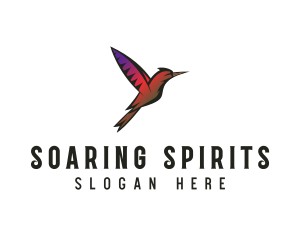 Gradient Hummingbird Flying logo