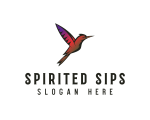 Gradient Hummingbird Flying logo design