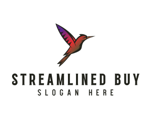 Gradient Hummingbird Flying logo design