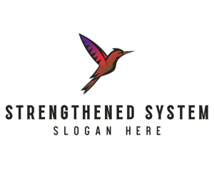 Gradient Hummingbird Flying logo design