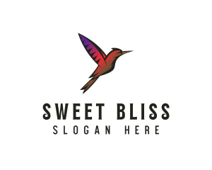 Gradient Hummingbird Flying logo design