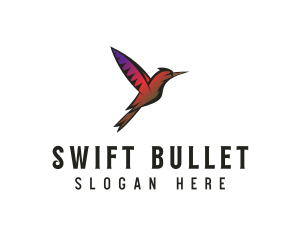 Gradient Hummingbird Flying logo design