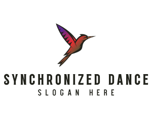 Gradient Hummingbird Flying logo