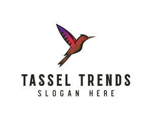 Gradient Hummingbird Flying logo design