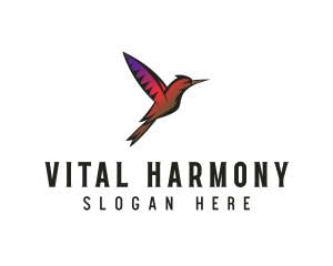 Gradient Hummingbird Flying logo design