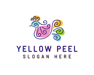 Colorful Peacock Bird logo design