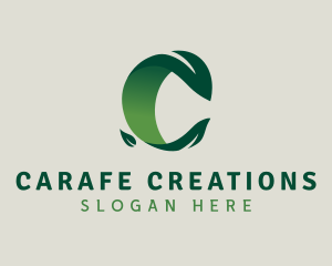 Natural Leaf Letter C logo design