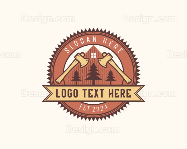 Lumberjack Axe Carpentry Logo