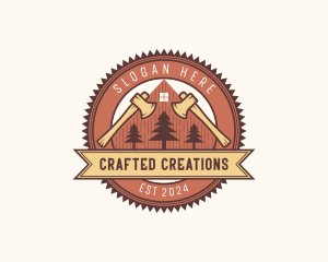 Lumberjack Axe Carpentry logo design