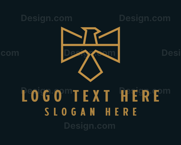 Golden Geometric Hawk Logo