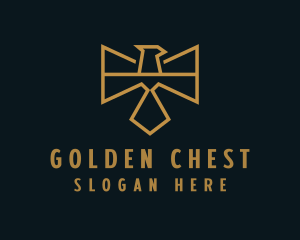 Golden Geometric Hawk logo design