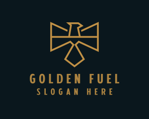 Golden Geometric Hawk logo design