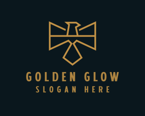 Golden Geometric Hawk logo design