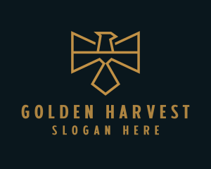 Golden Geometric Hawk logo design