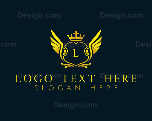 Elegant Crown Wing Logo