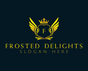 Elegant Crown Wing logo design