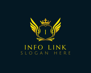 Elegant Crown Wing logo design