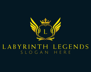 Elegant Crown Wing logo design