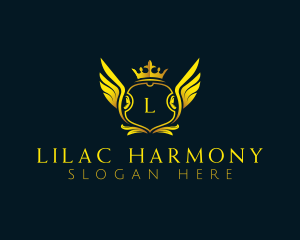 Elegant Crown Wing logo design