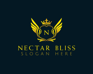 Elegant Crown Wing logo design