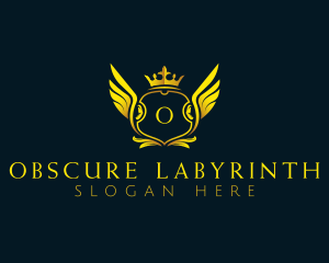 Elegant Crown Wing logo design