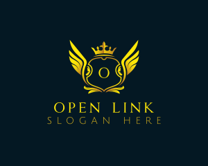 Elegant Crown Wing logo design