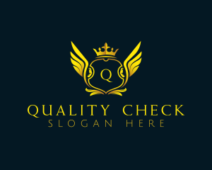 Elegant Crown Wing logo design