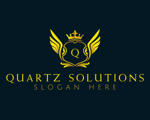 Elegant Crown Wing logo design