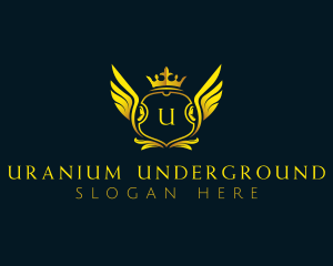 Elegant Crown Wing logo design