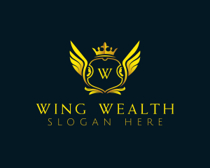 Elegant Crown Wing logo design