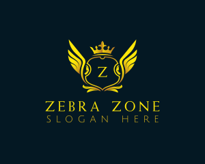 Elegant Crown Wing logo design