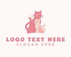 Pink Cat & Kitten Pet logo