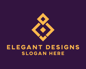 Golden Diamond Tile logo design