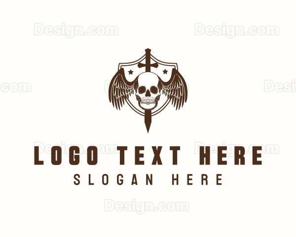 Sword Skull Shield Weapon Logo