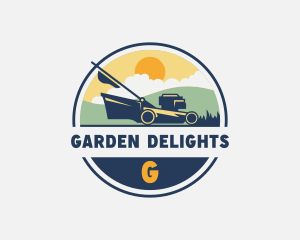 Landscaping Garden Lawn Mower logo design