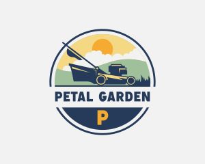 Landscaping Garden Lawn Mower logo design