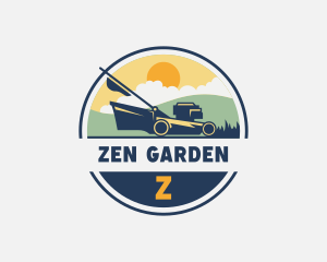 Landscaping Garden Lawn Mower logo design