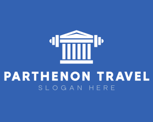 Greek Parthenon Barbell logo