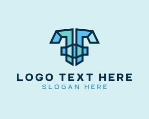 Modern Mosaic Letter T  logo