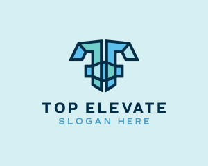 Modern Mosaic Letter T  logo design