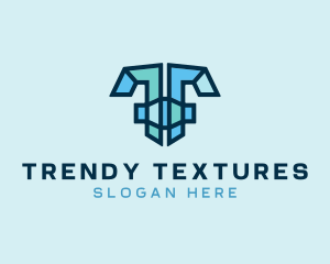 Modern Mosaic Letter T  logo design