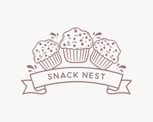 Muffin Cupcake Dessert logo design