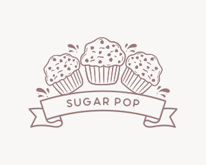 Muffin Cupcake Dessert logo design