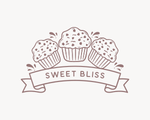 Muffin Cupcake Dessert logo design