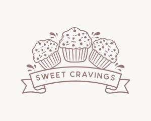 Muffin Cupcake Dessert logo design